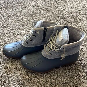 Sperry Blue and Gray Winter Rain Boots